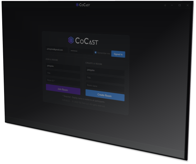 CoCast application preview